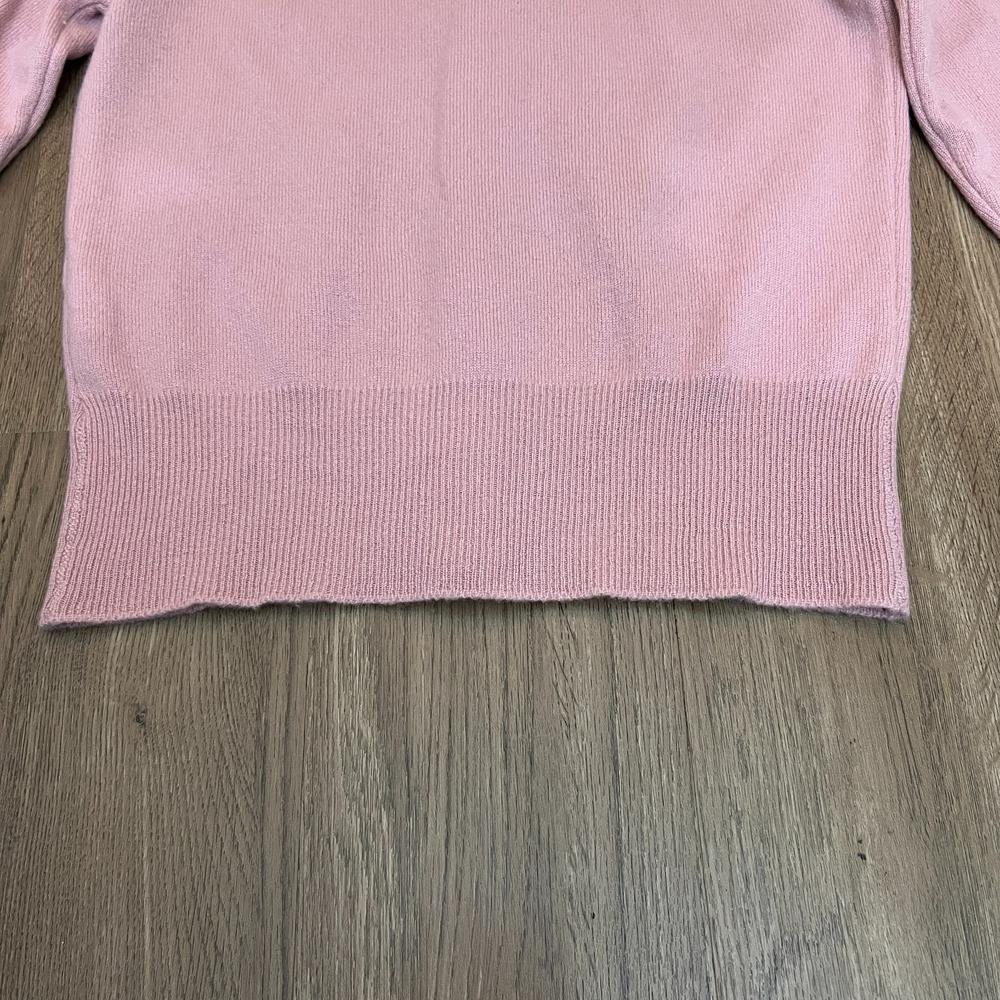 Vintage Dalton 100% Virgin Cashmere Cardigan Pink Lace Trim Pearl Buttons - Picture 4 of 7